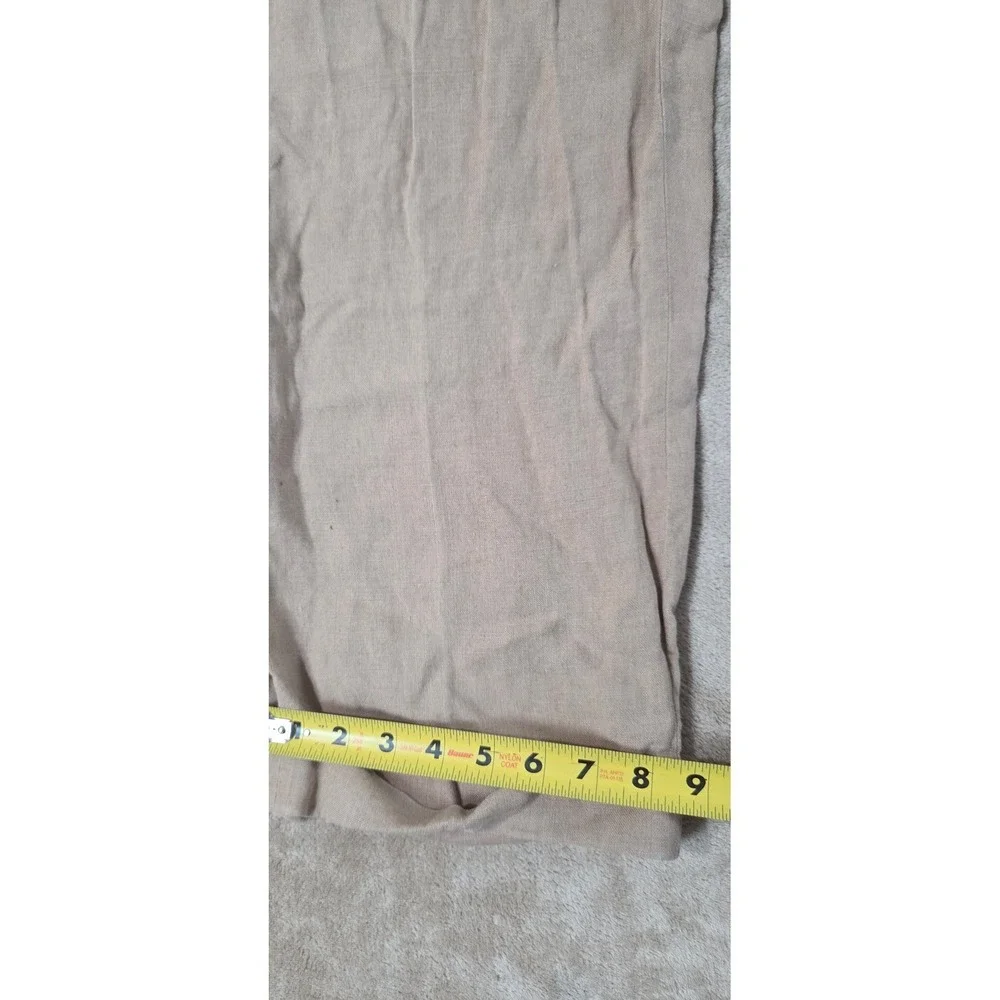 Vintage Polo Ralph Lauren Linen Blend Pants Men 32x28 Beige Pleared Cuffed Hem